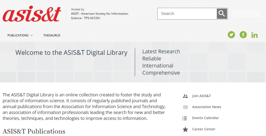 Digital Library - Association for Information Science and Technology ...